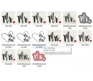 Stickserie - Mr. & Mrs. Embossed 